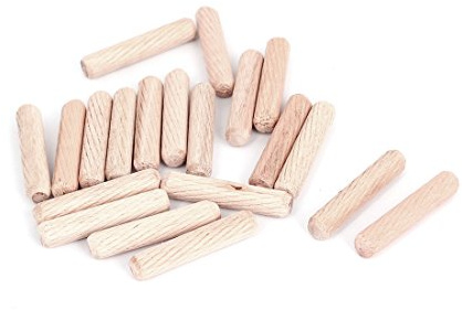 sourcing map 20Stk Holzdübel Holzpflaster Möbel Schrank Kabinett schräg Linie rund hölzerne Dübel Nadel 8 mm x 40 mm