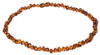 AMBERAGE Natural Baltic Amber Necklaces for Women - Hand Made from Polished/Certified Baltic Amber Baroque Beads/Quality Guaranteed (3 colors) (45cm- 17.72INCH) (COGNAC)