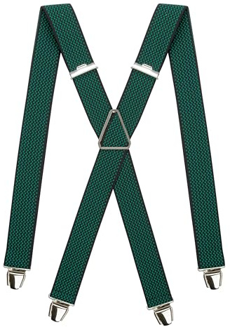 Pierrot Hosenträger für Herren Breit Made in Germany/France - Ultrastarker Gummizug & 4 Extra Starke X-Clips - Verstellbare Länge bis zu 130cm - Garantie auf Lebenszeit