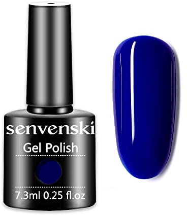Senvenski Klein Blue Gel Nail Polish- UV/LED Soak Off Nail Art Set with Navy Royal Sky Malachite Lake Cobalt Blue Color | Manicure Gift for Women Salon Home Use (CS1-001)