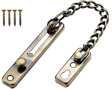 Stainless Steel Door Chains,Door Limiter Door Lock with Screw,External and Internal Door Restrictor for Wooden and UPVC Doors and Windows