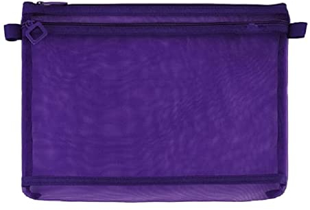Mappe Schnellhefter Aktenordner 2pc Transparent Dokumentbeutel Metall Reißverschluss Nylonmaterial leicht zu reinigen große Kapazitätsbeutel stark Sammelmappe (Color : Lila, Size : 2pc)