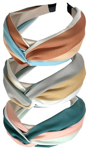 3PCS Stirnbänder für Frauen Haarbänder Boho Wrap Tie Mode Elastische Twist Haartuch Hübsche Fliege Elastische Alice Haarbänder