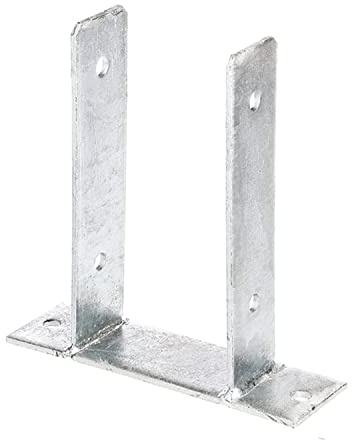 1x siwitec U-Pfostenträger zum Aufschrauben, lichte Breite 101 mm, 200 mm hoch, U Profil Stahl aus feuerverzinktem Stahl, U Winkel Halterung, Erddübel, Bodenanker, Balkenschuh, Schraubanker