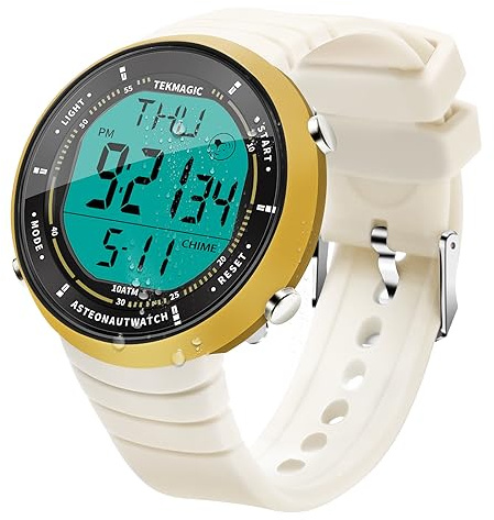 Reloj Mujer Sumergible Impermeable 100 Metros para Buceo y Nadar con Despertador, Cronógrafo, Hora Dual, Calendario, Formato de 12 o 24 Horas
