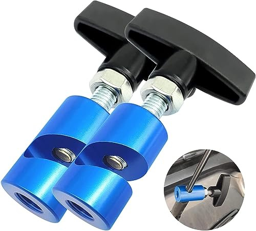 ZKTOOL 2PC Morsetto per Puntone di Sollevamento 12mm per Auto Universale | Strumento 2-in-1 con Anima in Ottone, Clip Cofano e Regolatore Distanza Candele 12mm, Protezione Aste di Sollevamento