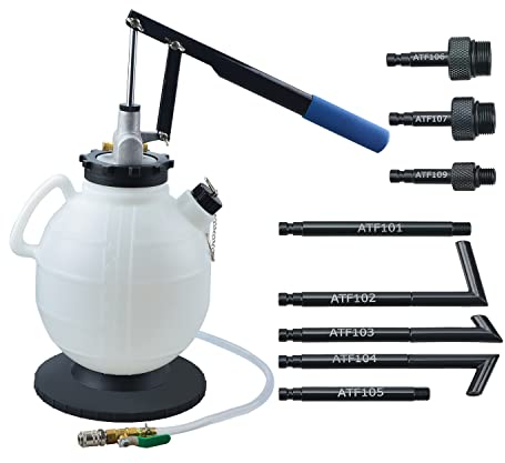 Strumenti di erogazione del sistema di ricarica ATF manuale da 7,5 litri Kit di strumenti per pompa di riempimento olio e liquido per trasmissione automatica con adattatori di riempimento ATF