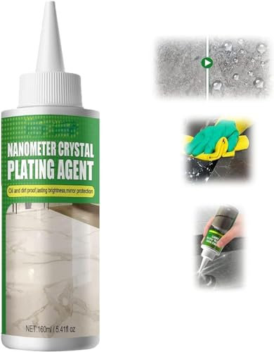Agente nanocristallante per marmo, agente di placcatura in cristallo di pietra per cucina, detergente e lucido per piani di lavoro al quarzo, forte lucidatura protettiva a lunga durata (160 ml)