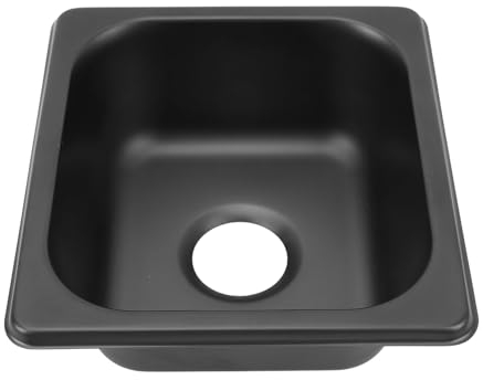 Fregadero de Cocina para Vehículos Recreativos - Acero Inoxidable, Galvanizado Negro, Empotrable para Barco, Autocaravana - Dimensiones externas del fregadero: 175 X 160 X 70 Mm
