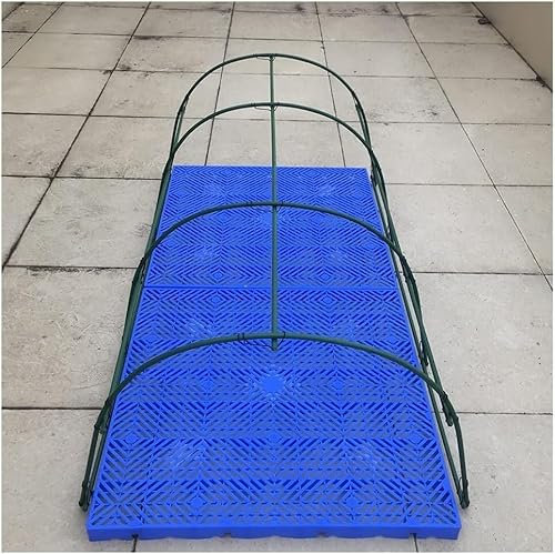 Kunststoffpaletten, wasserdichte Kunststoffpalette, Gitterpolster, ineinander greifende Paletten für Garage, Supermarkt, Lager, für Zwinger, Garten, Keller, Terrasse (Farbe: Blau, Größe: 50 x 50 x 5