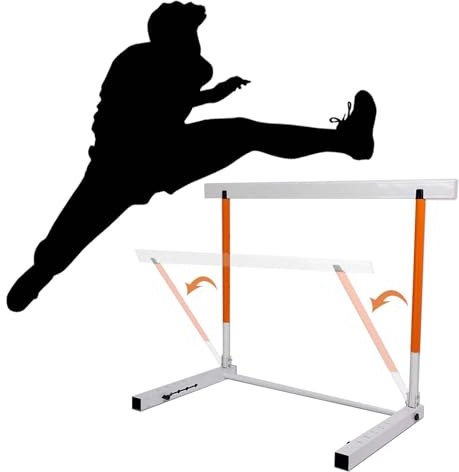CMYUN Hürden Metall-Klapphürden für Die Leichtathletik, Schnelligkeits- Und Beweglichkeitstraining für Erwachsene Sportler Und Kinder, 76-106 cm Verstellbare Hürde für Fußball, Tragbar