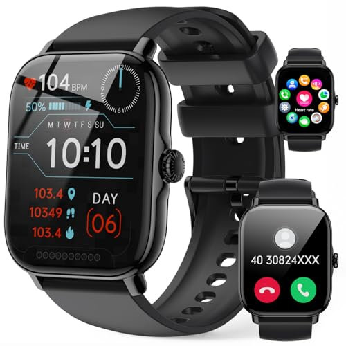 IFMDA Smart Watch for Men Women Answer/Make Calls - 1.85 Fitness Watch with Step Counter Heart Rate Sleep SpO2 Monitor, 100+ Sports, IP68 Waterproof, Notification, Mens Smartwatches for Android IOS