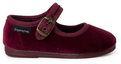Pisamonas Ballerine con Cinturino Velluto Fibbia Dorata Antica Misurare 31 Colore Bordeaux