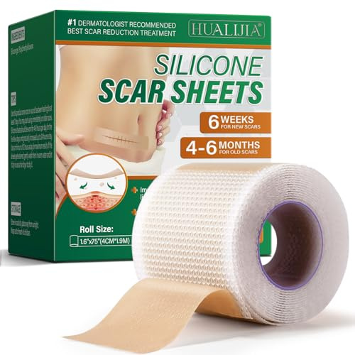 Silikon Narbenpflaster, Silikon-Narbenband (4cm x 190cm), Silicone Scar Tape – Hautfreundlich, Atmungsaktiv, Wasserfest