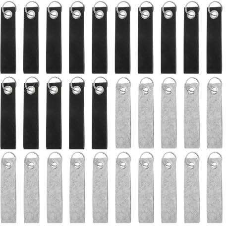 QUARKZMAN Filz Schlüsselanhänger mit Edelstahl Ring, Schlüsselanhänger Rohlinge Bunt Beschriftbare Filzanhänger für DIY-Dekoration, Taschen