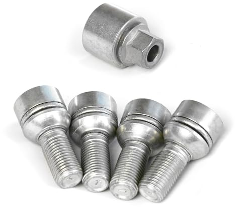 Skoda 000071597E - Antivol de jante - Boulons de roue - Vis de sécurité - M14 x 1,5 x 35,5 - Anti-vol - Codage aléatoire