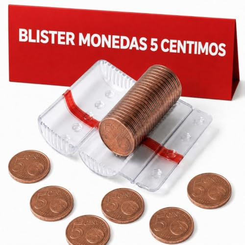 AF® - 125 Münzhülsen für 5ct Münzen | Europäisches Format, Organisieren und Schützen Sie Ihr Bargeld, Münzrollen Kunststoff