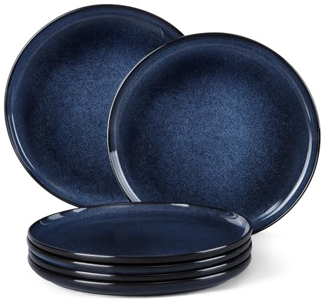 Homikit Teller Set 6 Personen, Reaktive Glasur Steinzeug 26,5cm Blau