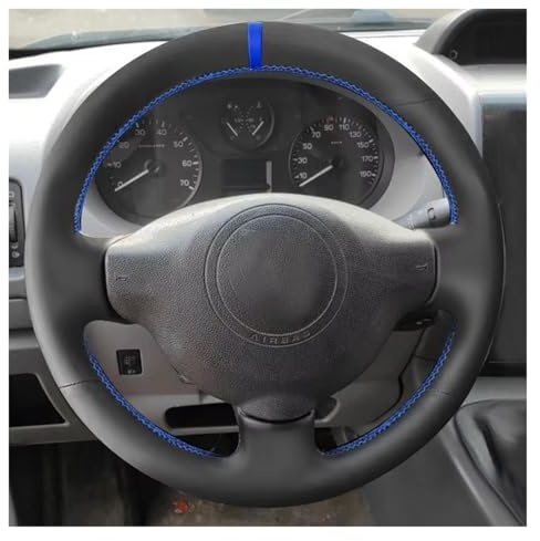 Coprivolante Auto Per Citroen Per Berlingo 2008-2016 Per Jumpy 2009-2016 Coprivolante Per Auto Rivestimento In Pelle Linea Blu Barra Blu Coprivolanti
