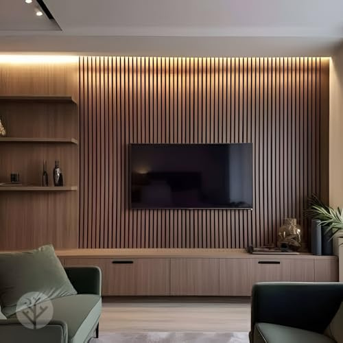 Acoustic Slat Wall Panel Light Oak – 2400x600x22mm Wooden Sound Absorbing Decorative Wall Panelling for Home & Office Interiors