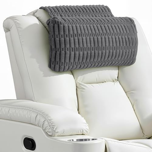 AHUAWA Recliner Pillow Soft Corduroy Neck Pillow for Recliner, Adjustable Recliner Headrest Pillow with Weighted Back Flap Non-Slip Head Pillow for Recliner, Couch, Chair, Sofa