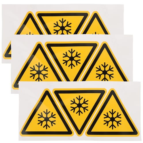 CALLARON Lot de 3 Étiquettes Autocollantes D'avertissement de Basse Température 100 Mm Adhésif Résistant pour Signalisation de Sécurité Industrielle sur Équipements Sensibles au Froid