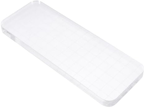 UKCOCO Acryl Stempelblock 16x6cm Transparent Stempelwerkzeug für Selbstgemacht Scrapbooking und Tagebuch Langlebiger Stempelhalter mit Glatten Kanten für Präzises Positionieren