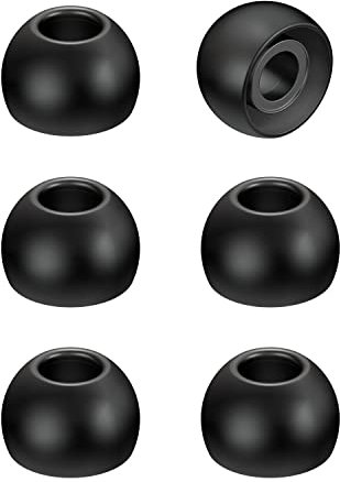 JVC Embouts de Remplacement en Silicone, Lot de (6) Embouts, Convient à de Nombreux modèles JVC (Moyen) - EP-FX2M-B (Noir)