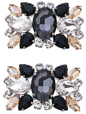 Ruihfas 2Pcs Fashion Womens Crystal Rhinestone Shoe Clips Decorations for Wedding Party Prom (Multi-color)