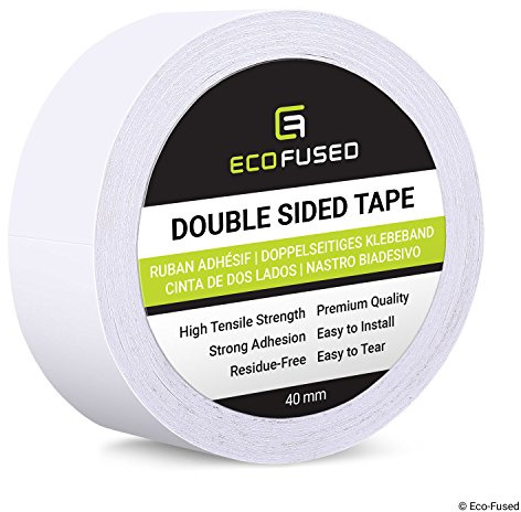 Eco-Fused Premium dubbelhäftande tejp – bredd: 40 mm – längd: 25 m – för konst och hantverk, gör-det-själv och kontor – snabbt och enkelt tillämplig på papper, glas, plast, trä, metall och tyg