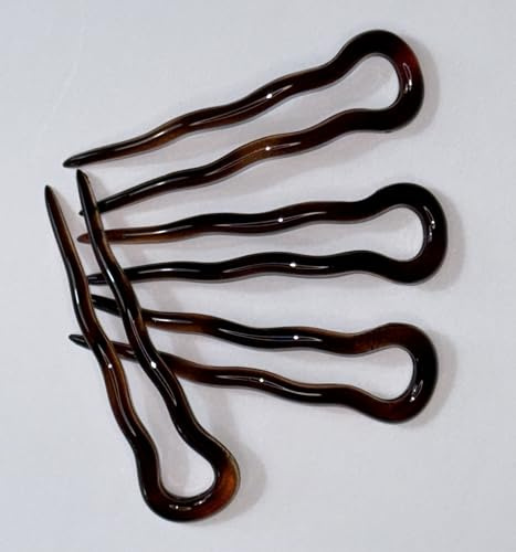 niavida 4 x Hairpin Frisurenhilfe Haarnadel 7,5 cm havanna - braun Pin Spange Hair Styling