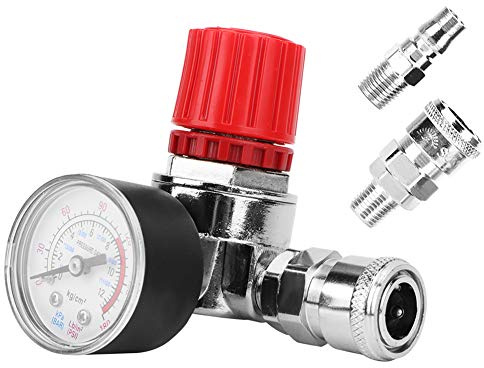 Válvula reguladora de presión, aleación de zinc Regulador de presión Interruptor Válvula de control Manómetro con conector macho/hembra para compresor de aire