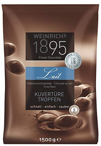 Vollmilch Schokolade, Kuvertüre, Tropfen, 1,5 kg, Weinrichs 1895 Finest Chocolate,