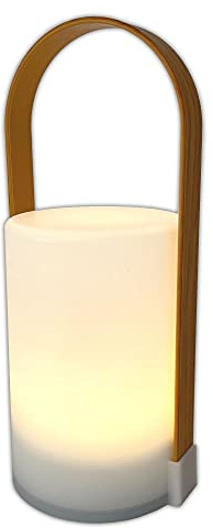 HAC24 Lámpara LED de mesa, lámpara decorativa, lámpara de salón, funciona con pilas, luz blanca cálida o cambio de color, lámpara de noche