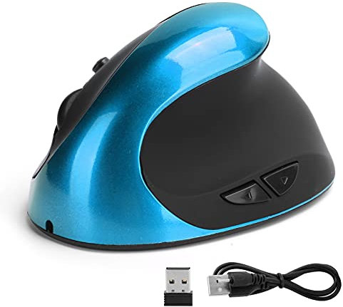 Agatige Optical Vertical Mouse, Ergonomic Mouse Wireless 3rd Gen Right Hand Ergonomic Grip Office Gaming Computer Mouse 1600DPI Silent Mouse 2.4Ghz Optical Mouse for Laptop, Desktop, PC (Blue)