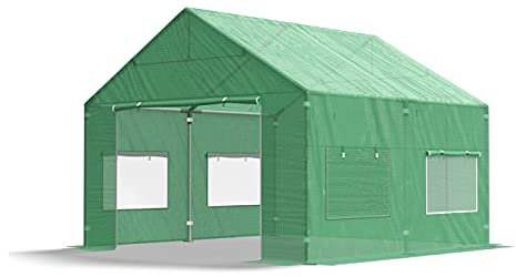 Das Company Serre en film plastique 4 x 4 m sans construction Tente de jardin Vert