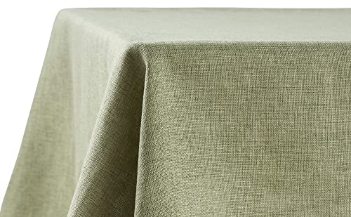 Decomira Mantel de Mesa Rectangular Aspecto Lino - Repelente al Agua, Antimanchas, Lavable - como Mantel de Jardín o para Mesa de Comedor - Verde - 110x110 cm