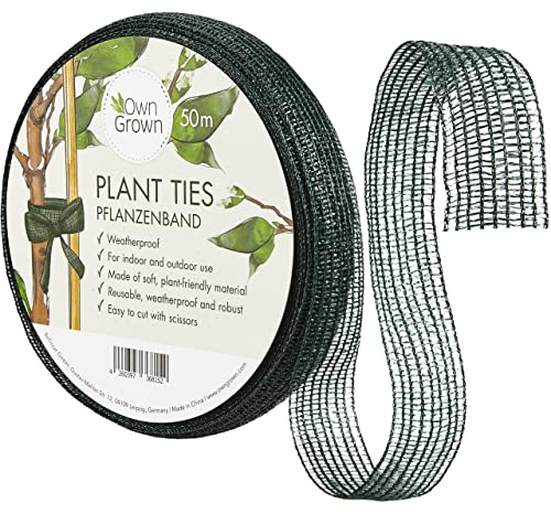 OwnGrown Pflanzenbinder: 50m Netz Pflanzenband Grün als wetterfeste Rankhilfe für Pflanzen – Rankhilfe für Kletterpflanzen, Rankhilfe Zimmerpflanzen