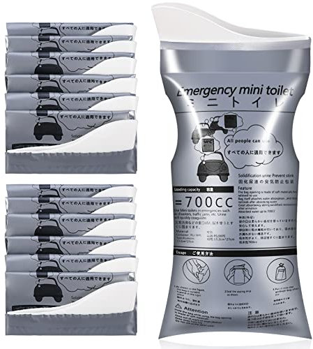 OUMEE 28/23/20/12/8 Pack Disposable Urine Bags, 700ML Travel Pee Bags Unisex Urinal Bag Vomit Bag for Travel Traffic Jam Emergency Portable Camping Urinal Bags for Men Women (20)