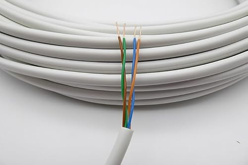 15m White 2 Pair CW1308 Solid Copper Telephone/Broadband Extension Cable - Twisted Pairs 0.5mm Conductor Wire - UK Product as Used by BT Openreach