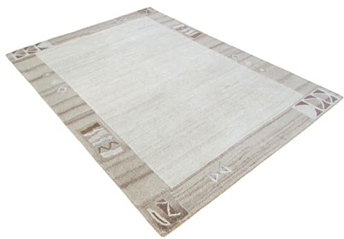 Nepal Teppich Handgeknüpft Compatible with Braun Beige 100% Wolle Orientteppich 160x223 cm N-16