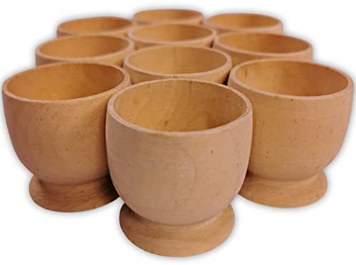 BCreativetolearn Eierbecher aus Holz zum Basteln, 10 Stück, Strand-Holz-Eierhalter, machen Sie Ihre eigenen personalisierten Eierbecher und halten Sie dekorierte Eier, Ostereierhandwerk für Kinder