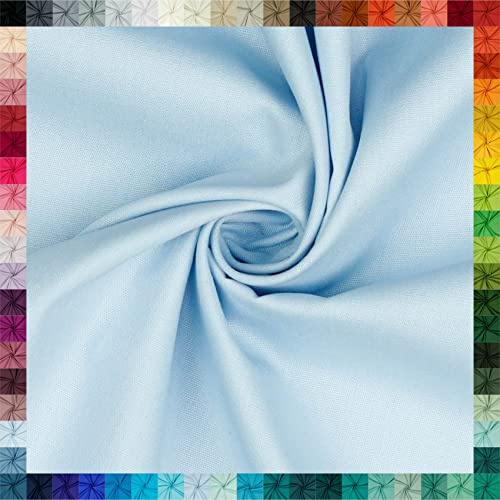 VmG-Store 2m Baumwollstoff Uni 100% Baumwolle Oeko-Tex KEINE Meterware über 70 Farben zur Auswahl (058 I Hellblau)
