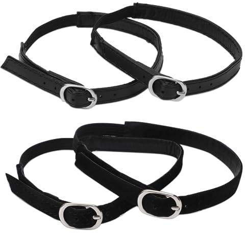 KALIONE 2 Pairs Shoe Straps, Detachable Ankle Straps, Anti-Loose Shoe Strap, Ankle Straps Replacement for Heels, Adjustable PU Leather Shoes Belt Band for Women Girls Holding Loose High Heels, Black
