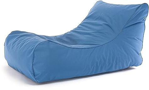 Ecopuf Master Puff fåtölj schäslong utomhus vattentät polyester vattentät sittsäck med sidoficka full av polystyrenbollar, dim 115 x 65 x 60