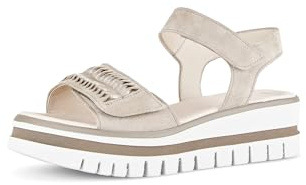 Gabor Damen Riemchensandalen, Frauen Sandalen,Best Fitting,bequem,flach,Sommerschuhe,Freizeitschuhe,offene Schuhe,Desert/Puder,39 EU / 6 UK