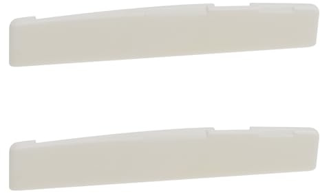 OTOTEC 2 Stück Weiße Gitarrensaiten Rinderk Knochen Stegeinlage Kompensierter Knochen Steg Sattel für Klassische Folk-Gitarre Akustikgitarre 76 x 3 x 13mm