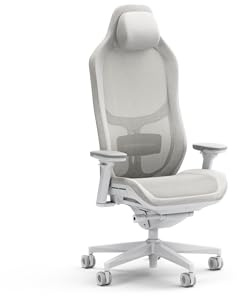 Fractal Design Refine Mesh Light Gaming Chair - Ergonomic Office Desk Chair Functionality with 4D Adjustable Armrests, High-Back Support, Lumbar Cushion, and Breathable Mesh | 4D armrests and synchro-tilt mechanism. Features memory foam headrest plus adjustable lumbar support for gaming or office.