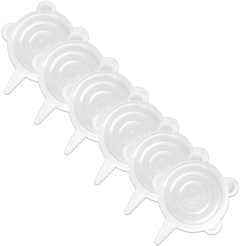 Silicone Stretch Lids, 6 Pack Same Size Thicker Reusable Durable Silicone Container Cover, Expandable Food Storage Covers, Dishwasher and Freezer Safe 6.5cm(2.56in)