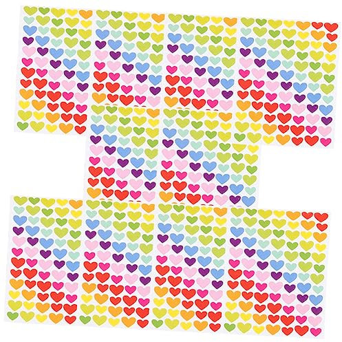 KONTONTY 10blätter Dekorative Herzaufkleber Farbige Tagebuch-Sticker Für Scrapbooking -projekte Und Kreative Bastelarbeiten Für Erwachsene